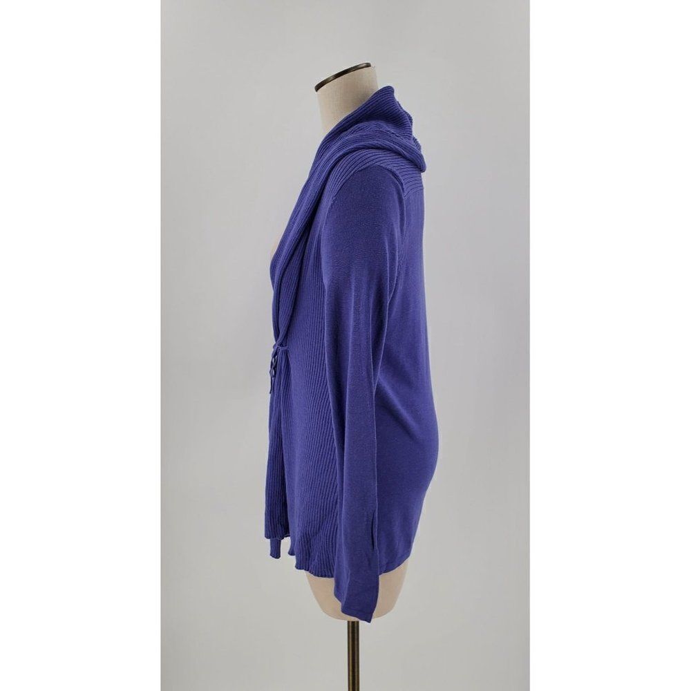 Madison Womens Cardigan Sweater Tie Front Blue Size Medium - Picture 4 of 11